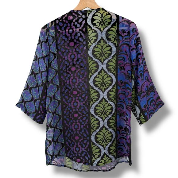Soft Surroundings Vistosa Beaded Velvet Burnout Tunic Top Embroidered Sz PXS - Picture 4 of 9